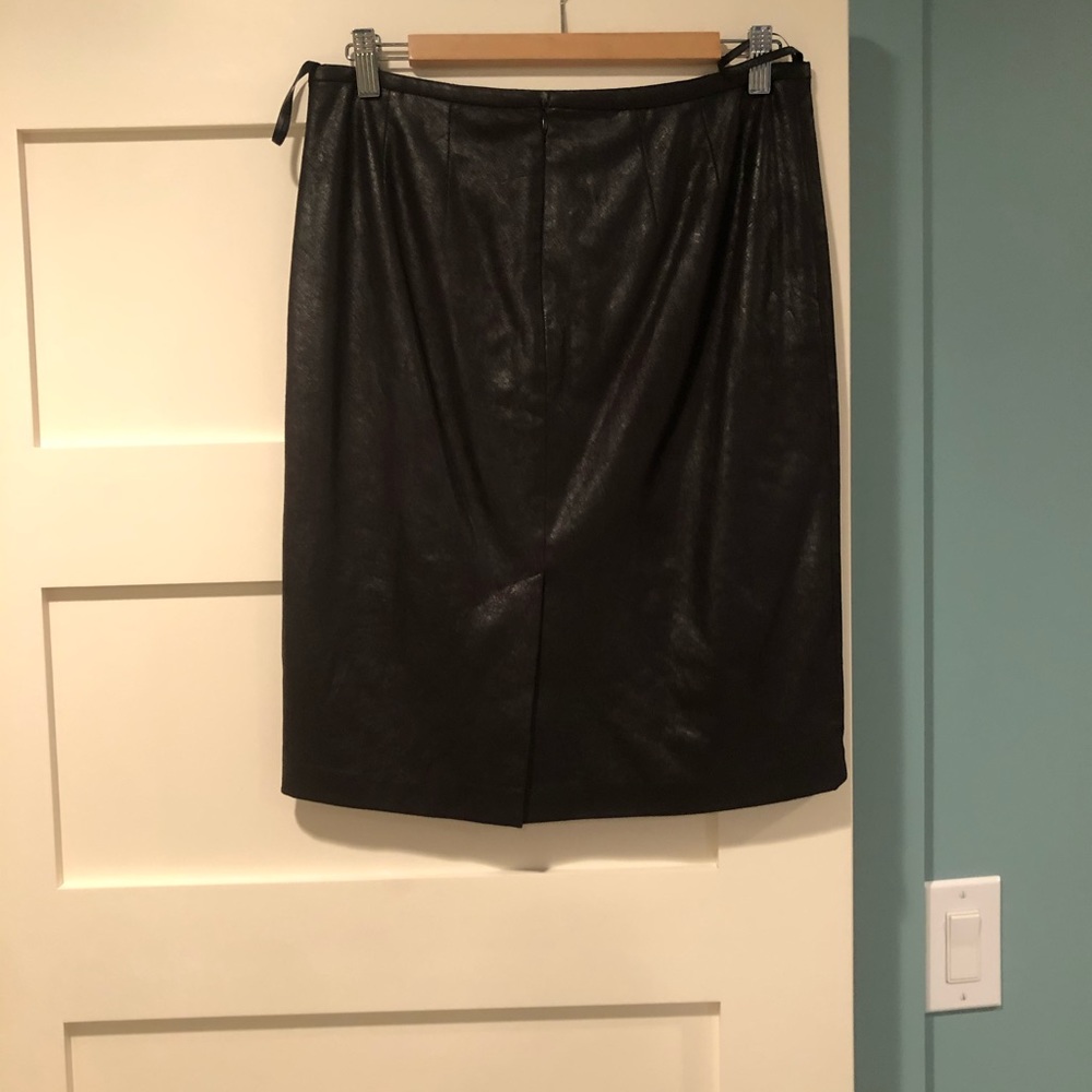 Calvin Klein Black Leather Skirt in size 4
